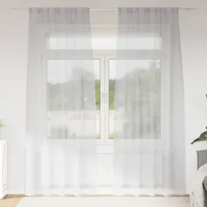 Comparateur de prix : vidaXL Rideaux 2 pcs Gris clair 140 x 225 cm Polyester