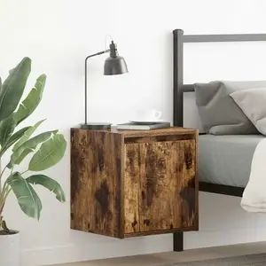 vidaXL Tables de chevet murales 2 pcs chêne fumé 38x34x40 cm pas cher