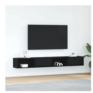 vidaXL Meuble TV 2 pcs chêne noir 100x31x25,5 cm bois d'ingénierie pas cher