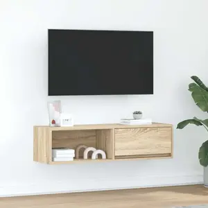vidaXL Meuble TV chêne sonoma 100x31x25,5 cm bois d'ingénierie pas cher