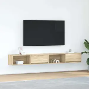 vidaXL Meubles TV 2 pcs chêne sonoma 100x31x25,5 cm bois d'ingénierie pas cher