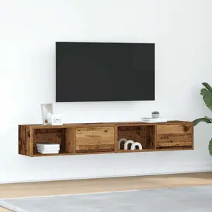 vidaXL Meubles TV 2 pcs vieux bois 80x31x25,5 cm bois d'ingénierie pas cher