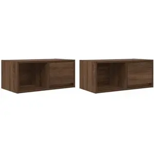 vidaXL Meuble TV 2 pcs chêne marron 60x31x25,5 cm bois d'ingénierie pas cher