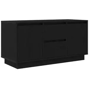 vidaXL Meuble TV avec lumières LED chêne noir 100x41x50 cm pas cher