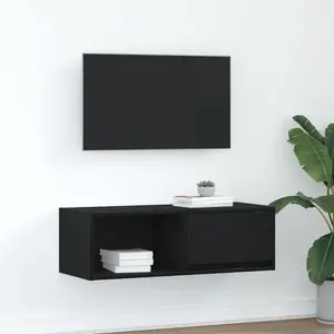 vidaXL Meuble TV chêne noir 80x31x25,5 cm bois d'ingénierie pas cher