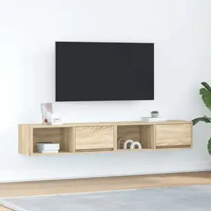vidaXL Meubles TV 2 pcs chêne sonoma 80x31x25,5 cm bois d'ingénierie pas cher