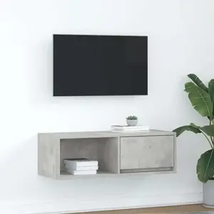 Comparateur de prix : vidaXL Meuble TV gris béton 80x31x25,5 cm bois d'ingénierie