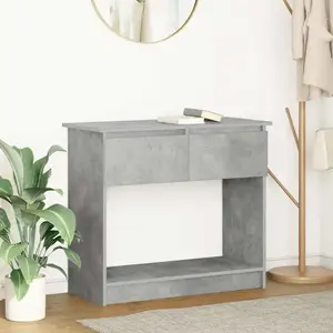 vidaXL Table console avec tiroirs gris béton 85,5x38,5x74,5 cm pas cher