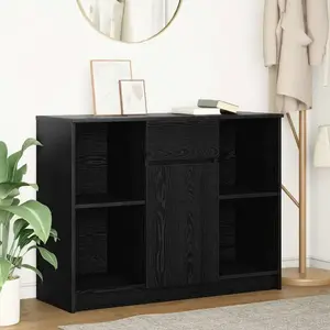 vidaXL Buffet avec tiroir chêne noir 101x35x76 cm bois d'ingénierie pas cher