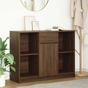 vidaXL Buffet avec tiroir chêne brun 101x35x76 cm bois d'ingénierie pas cher
