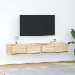 vidaXL Meubles TV 2 pcs chêne sonoma 80x31x25,5 cm bois d'ingénierie pas cher