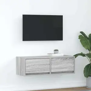vidaXL Meuble TV sonoma gris 80x31x25,5 cm bois d'ingénierie pas cher