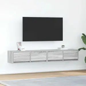 vidaXL Meubles TV 2 pcs sonoma gris 80x31x25,5 cm bois d'ingénierie pas cher