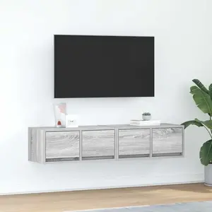 vidaXL Meubles TV 2 pcs sonoma gris 60x31x25,5 cm bois d'ingénierie pas cher