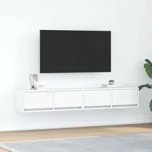 vidaXL Meubles TV 2 pcs blanc 80x31x25,5 cm bois d'ingénierie pas cher