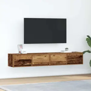 vidaXL Meubles TV 2 pcs vieux bois 80x31x25,5 cm bois d'ingénierie pas cher