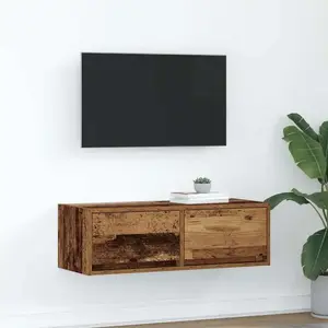 vidaXL Meuble TV vieux bois 80x31x25,5 cm bois d'ingénierie pas cher