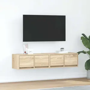 vidaXL Meubles TV 2 pcs chêne sonoma 60x31x25,5 cm bois d'ingénierie pas cher