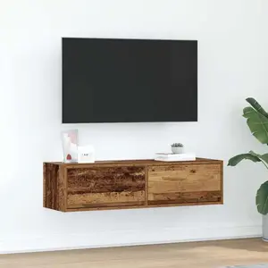 vidaXL Meuble Tv Vidaxl Bois Ancien 100x31x25,5 Cm Bois D'ingénierie pas cher