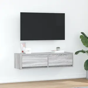 vidaXL Meuble TV Sonoma gris 100 x 31 x 25.5 cm Bois d'ingénierie pas cher