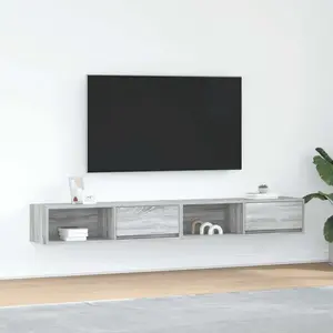 vidaXL Meubles TV 2 pcs sonoma gris 100x31x25,5 cm bois d'ingénierie pas cher