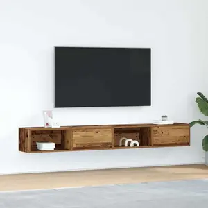 vidaXL Meubles TV 2 pcs vieux bois 100x31x25,5 cm bois d'ingénierie pas cher