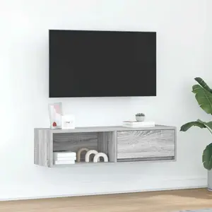vidaXL Meuble TV sonoma gris 100x31x25,5 cm bois d'ingénierie pas cher