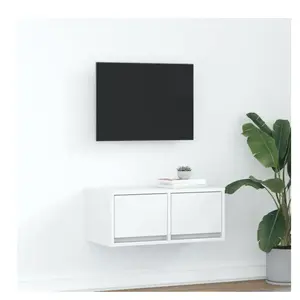 vidaXL Meuble TV blanc 60x31x25,5 cm bois d'ingénierie pas cher