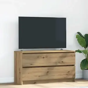 vidaXL Meuble TV chêne artisanal 100x35x54 cm bois d'ingénierie pas cher