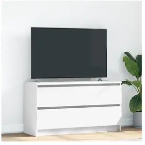 vidaXL Meuble TV blanc 100x35x54 cm bois d'ingénierie pas cher
