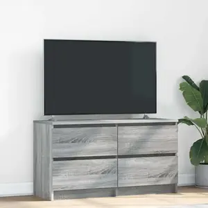 vidaXL Meuble TV sonoma gris 100x35x54 cm bois d'ingénierie pas cher