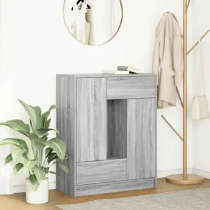 vidaXL Buffet avec tiroirs et portes sonoma gris 73x31x90 cm pas cher