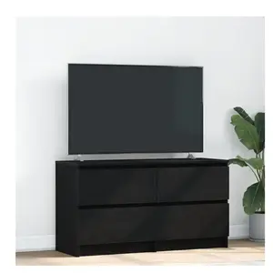 vidaXL Meuble TV noir 100x35x54 cm bois d'ingénierie pas cher