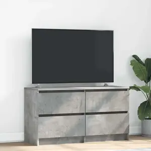 vidaXL Meuble TV gris béton 100x35x54 cm bois d'ingénierie pas cher