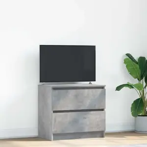 vidaXL Meuble TV gris béton 60x35x54 cm bois d'ingénierie pas cher
