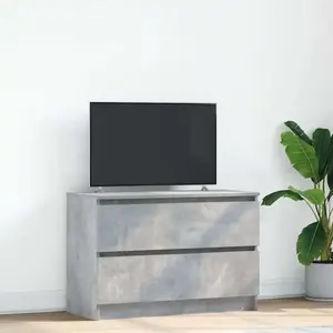 vidaXL Meuble TV gris béton 80x35x54 cm bois d'ingénierie pas cher