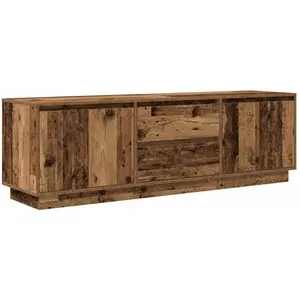 vidaXL Meuble TV avec éclairage LED vieux bois 160,5x41x50 cm pas cher