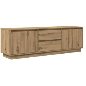 Comparateur de prix : vidaXL Meuble TV avec éclairages LED chêne artisanal 160,5x41x50 cm