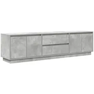 vidaXL Meuble TV avec lumières LED gris béton 193,5x41x50 cm pas cher