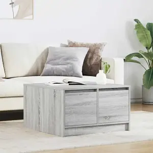 vidaXL Table basse avec tiroirs sonoma gris 70,5x70x40 cm pas cher
