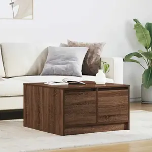 vidaXL Table basse avec tiroirs chêne marron 70,5x70x40 cm pas cher