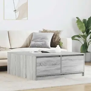vidaXL Table basse avec tiroirs sonoma gris 100x100x40 cm pas cher