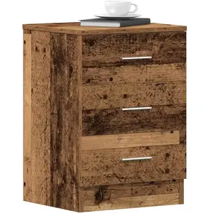vidaXL Table de chevet vieux bois 38x35x55 cm bois d'ingénierie pas cher