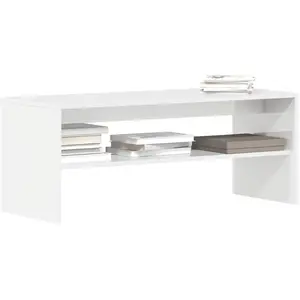 vidaXL Meuble TV Blanc brillant 100 x 40 x 40 cm Aggloméré pas cher