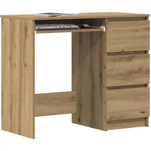vidaXL Bureau chêne artisanal 90x45x76 cm bois d'ingénierie pas cher