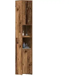 vidaXL Armoire salle de bain vieux bois 30x30x183,5 cm bois ingénierie pas cher