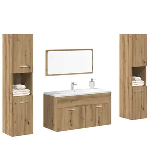 vidaXL Ensemble de meubles salle de bain 4 pcs bois d'ingénierie pas cher