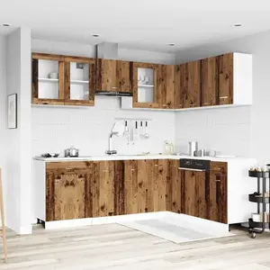 vidaXL Ensemble d'armoires de cuisine 11 pcs vieux bois pas cher