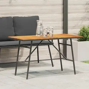 vidaXL Table À Manger Vidaxl Noire 110x55x62 Cm En Bois Massif D'acacia pas cher