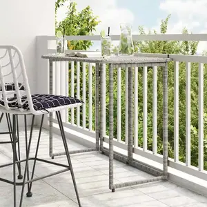 vidaXL Table de jardin pliante gris 90 x 51 x 75 cm polyrotin pas cher